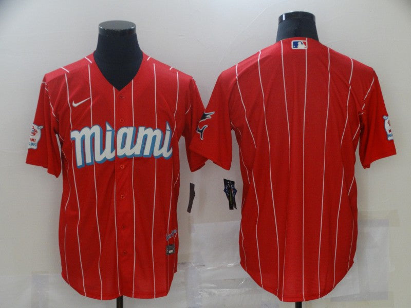 Men’s Miami Marlins Red City Connect Blank Jersey
