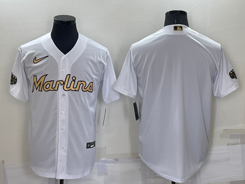 Men’s Miami Marlins White Blank Jersey