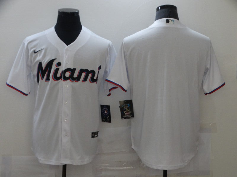 Men’s Miami Marlins White Home Blank Jersey