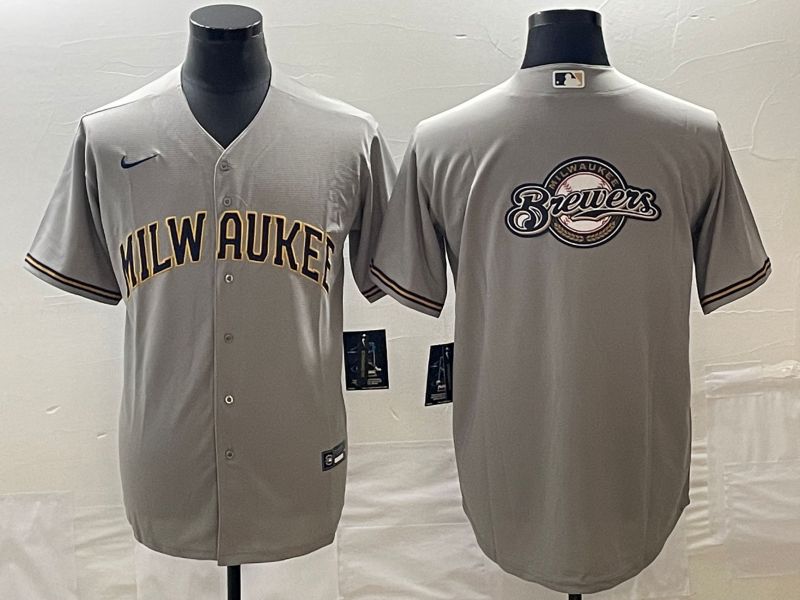 Men’s Milwaukee Brewers Gray Team Jersey