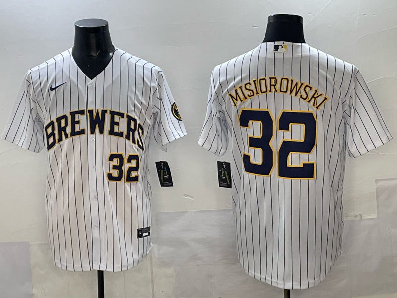 Men’s Milwaukee Brewers Jacob Misiorowski #32 White Jersey
