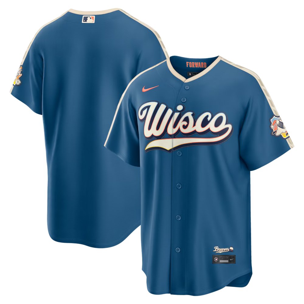 Men’s Milwaukee Brewers Nike Mineral Blue 2026 City Connect Stadium Jersey