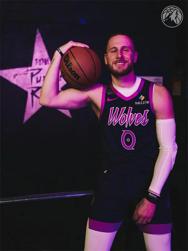 Men’s Minnesota Timberwolves #0 Donte DiVincenzo 2025-26 Navy Purple City Edition Swingman Jersey