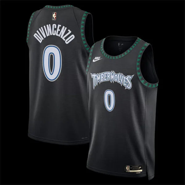 Men’s Minnesota Timberwolves #0 Donte DiVincenzo Black Trees Classic Edition Swingman Jersey