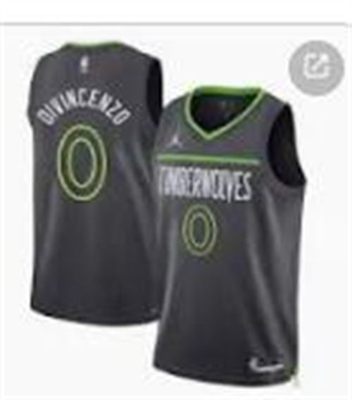 Men’s Minnesota Timberwolves #0 Donte DiVincenzo Charcoal Statement Editio Player Jersey