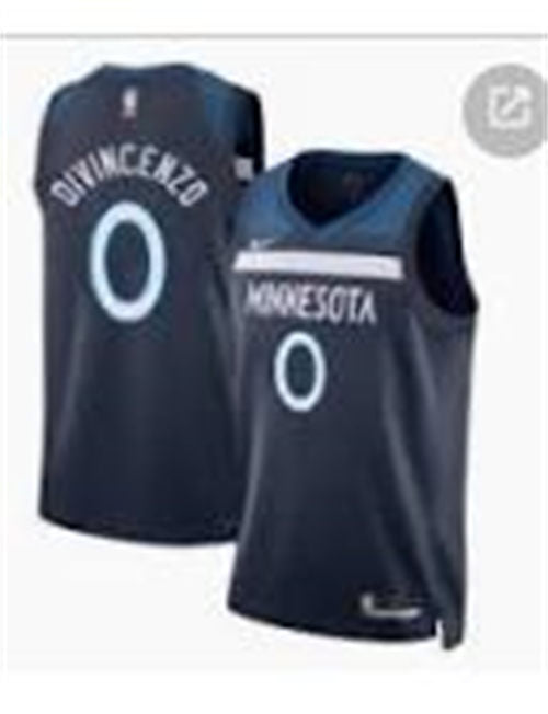 Men’s Minnesota Timberwolves #0 Donte DiVincenzo Navy Nike Icon Edition Jersey