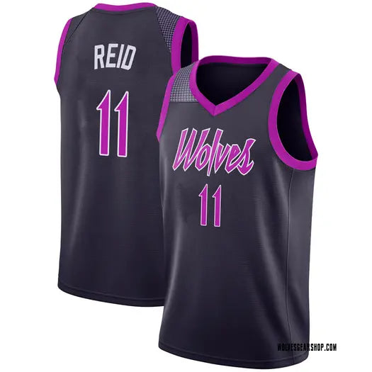 Men’s Minnesota Timberwolves #11 Naz Reid 2025-26 Navy Purple City Edition Swingman Jersey