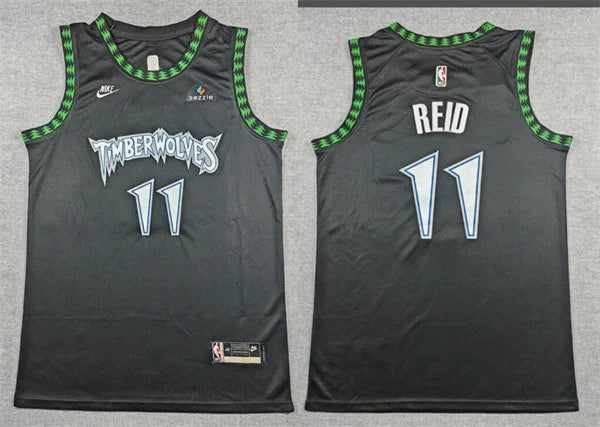Men’s Minnesota Timberwolves #11 Naz Reid Black Trees Classic Edition Swingman Jersey