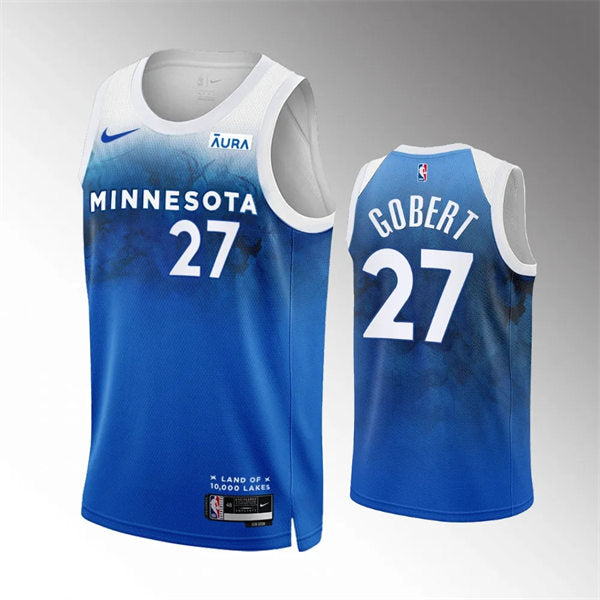 Men’s Minnesota Timberwolves #27 Rudy Gobert 2023-24 City Edition Jersey Predominantly Predominantly Blue