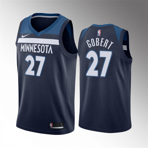 Men’s Minnesota Timberwolves #27 Rudy Gobert Navy 2021-22 Diamond Nike Icon Edition Jersey
