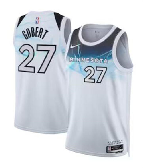 Men’s Minnesota Timberwolves #27 Rudy Gobert Nike White 2024-25 City Edition Swingman Jersey