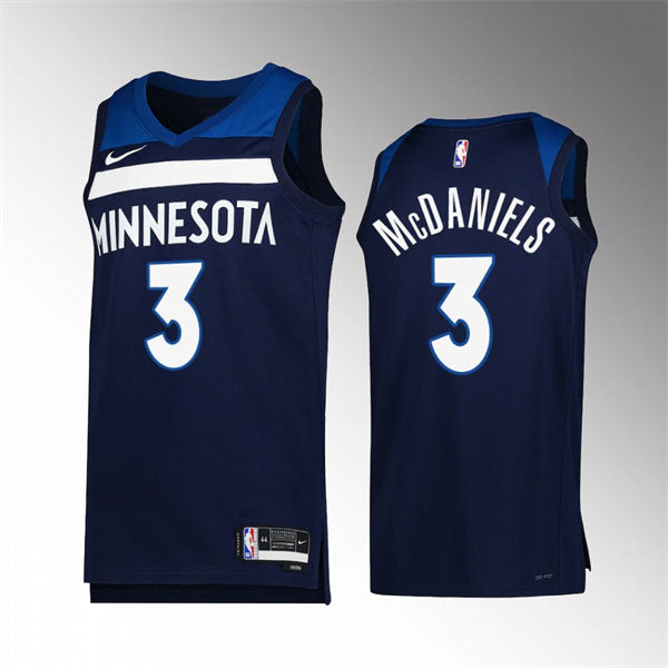 Men’s Minnesota Timberwolves #3 Jaden McDaniels Navy Icon Edition Player Jersey