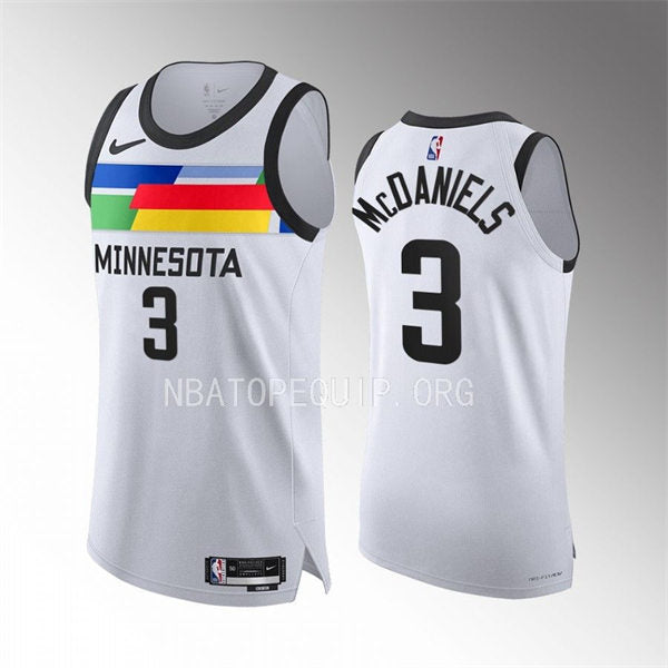 Men’s Minnesota Timberwolves #3 Jaden McDaniels White 2022-23 City Edition Jersey