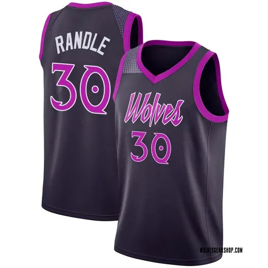 Men’s Minnesota Timberwolves #30 Julius Randle 2025-26 Navy Purple City Edition Swingman Jersey