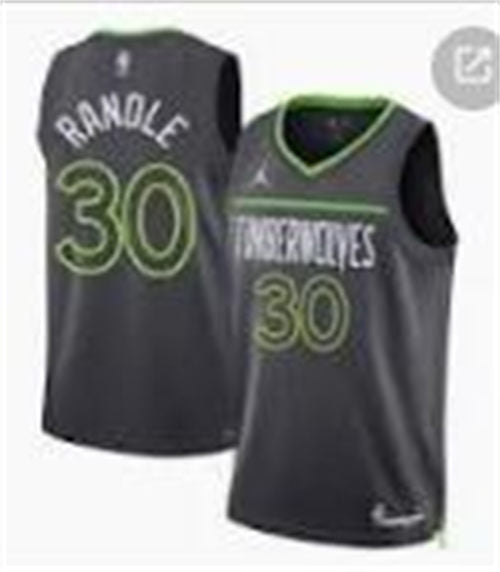 Men’s Minnesota Timberwolves #30 Julius Randle Charcoal Statement Editio Player Jersey