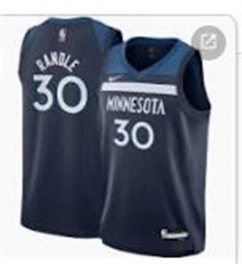 Men’s Minnesota Timberwolves #30 Julius Randle Navy Nike Icon Edition Jersey