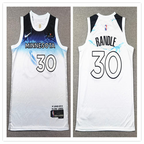 Men’s Minnesota Timberwolves #30 Julius Randle Nike White 2024-25 City Edition Swingman Jersey