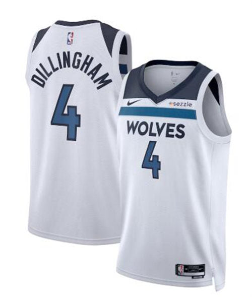 Men’s Minnesota Timberwolves #4 Rob Dillingham White Nike Association Edition Jersey