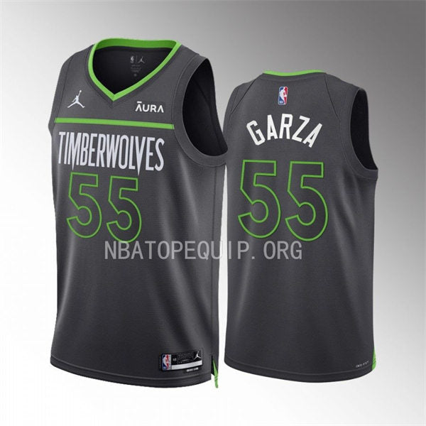 Men’s Minnesota Timberwolves #55 Luka Garza 2022-23 Anthracite Statement Edition Player Jersey