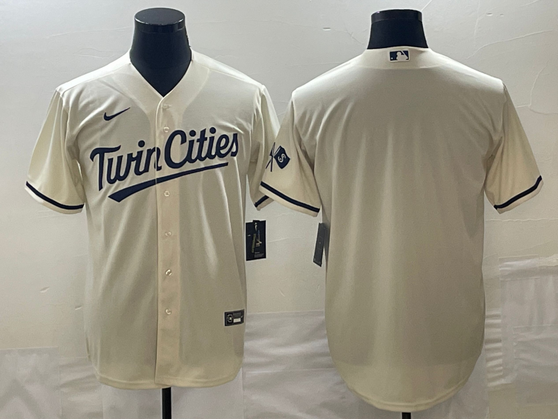 Men’s Minnesota Twins Beige Alternate Team Blank Jersey