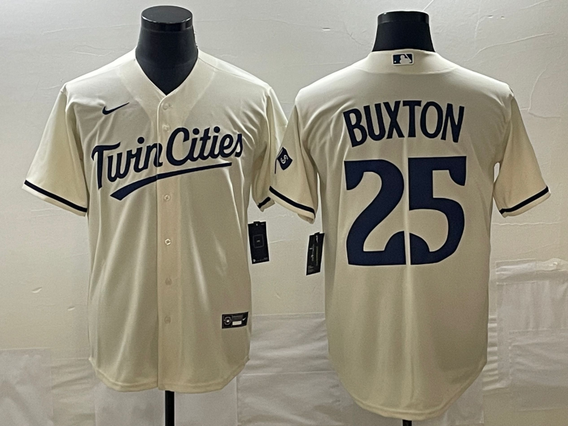 Men’s Minnesota Twins Byron Buxton #25 Beige Alternate Jersey