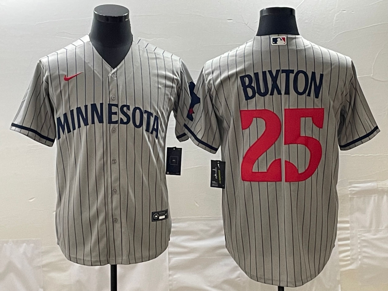 Men’s Minnesota Twins Byron Buxton #25 Gray Alternate Jersey