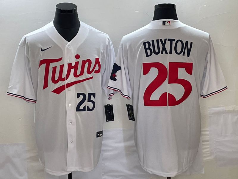 Men’s Minnesota Twins Byron Buxton #25 White Home Jersey