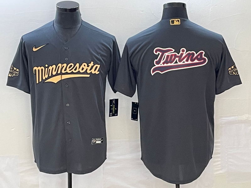 Men’s Minnesota Twins Dark Grey Logo Jersey