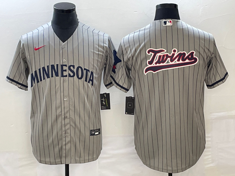 Men’s Minnesota Twins Gray Alternate Team Logo Jersey