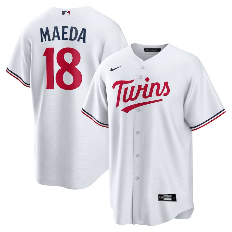Men’s Minnesota Twins Kenta Maeda #18 White Home Jersey