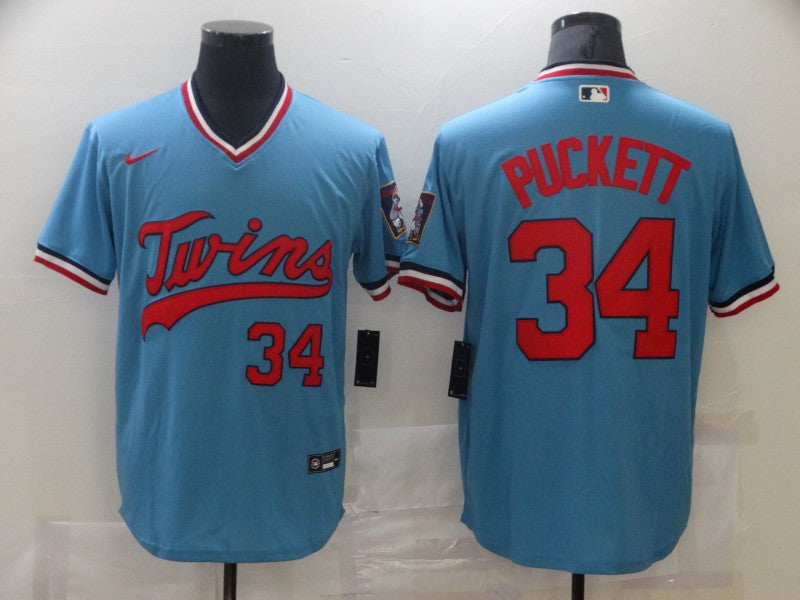 Men’s Minnesota Twins Kirby Puckett #34 Blue Jersey
