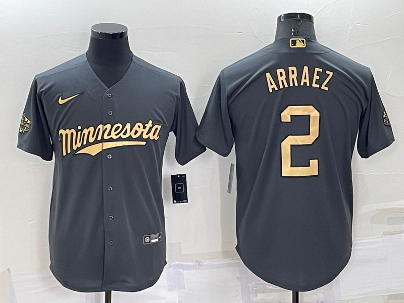 Men’s Minnesota Twins Luis Arraez #2 Gray Jersey