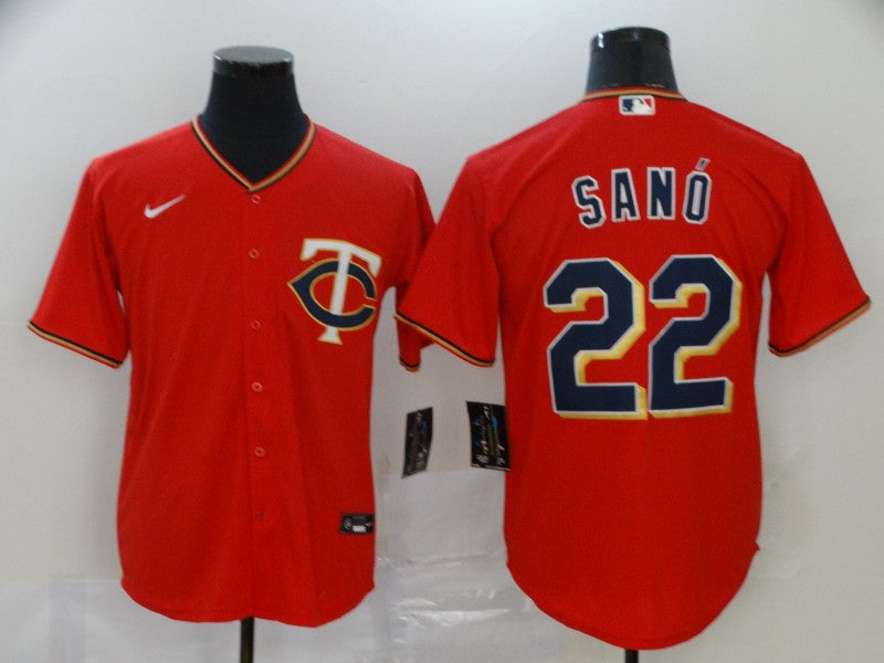 Men’s Minnesota Twins Miguel Sano #22 Red Baseball Jersey