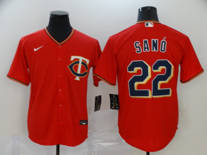 Men’s Minnesota Twins Miguel Sano #22 Red Baseball Jersey