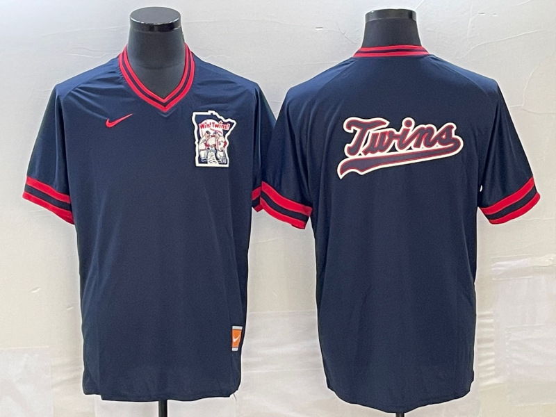 Men’s Minnesota Twins Navy Logo Jersey