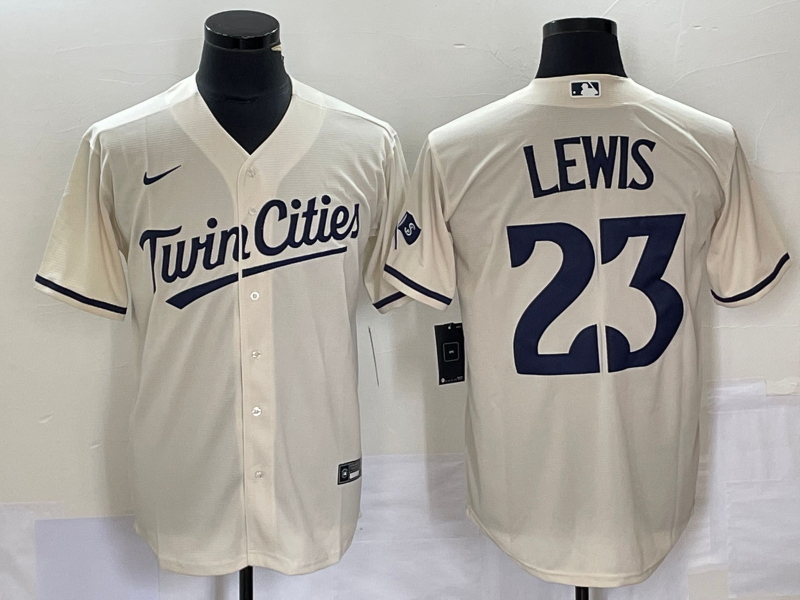 Men’s Minnesota Twins Royce Lewis #23 Beige Alternate Jersey