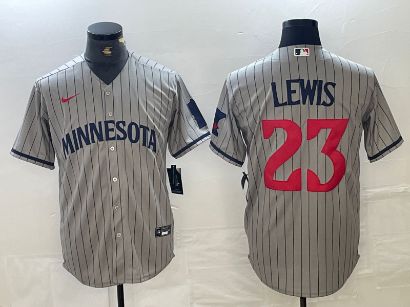 Men’s Minnesota Twins Royce Lewis #23 Gray Road Team Jersey