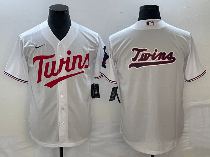 Men’s Minnesota Twins White Home Team Logo Jersey