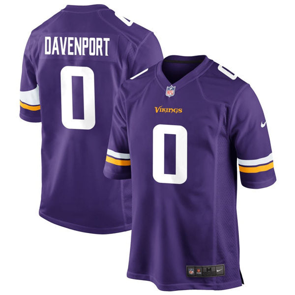 Men’s Minnesota Vikings #0 Marcus Davenport Nike Purple Vapor Untouchable Limited Palyer Jersey