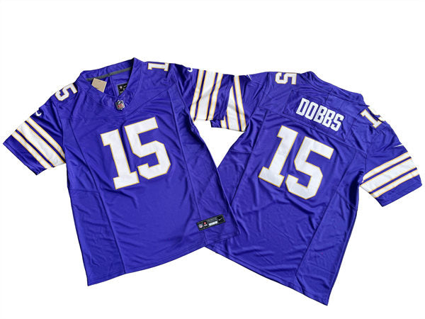 Men’s Minnesota Vikings #15 Dallas Turner Purple Classic F.U.S.E. Limited Jersey