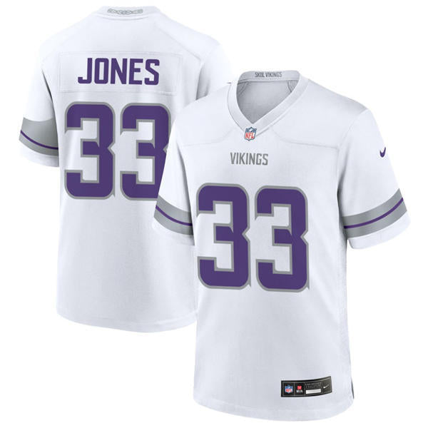 Men’s Minnesota Vikings #33 Aaron Jones Nike White Alternate Vapor F.U.S.E. Winter Warrior Limited Jersey