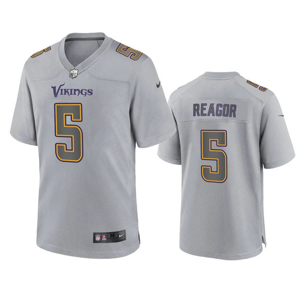 Men’s Minnesota Vikings #5 Jalen Reagor Gray Atmosphere Fashion Game Jersey