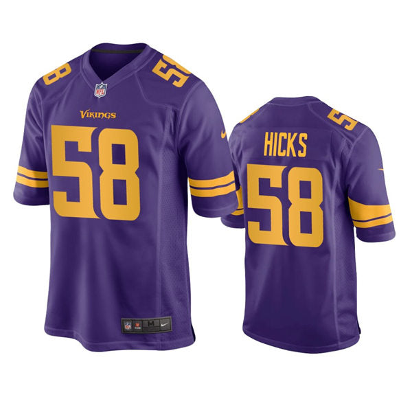 Men’s Minnesota Vikings #58 Jordan Hicks Nike Purple Color Rush Vapor Untouchable Limited Jersey