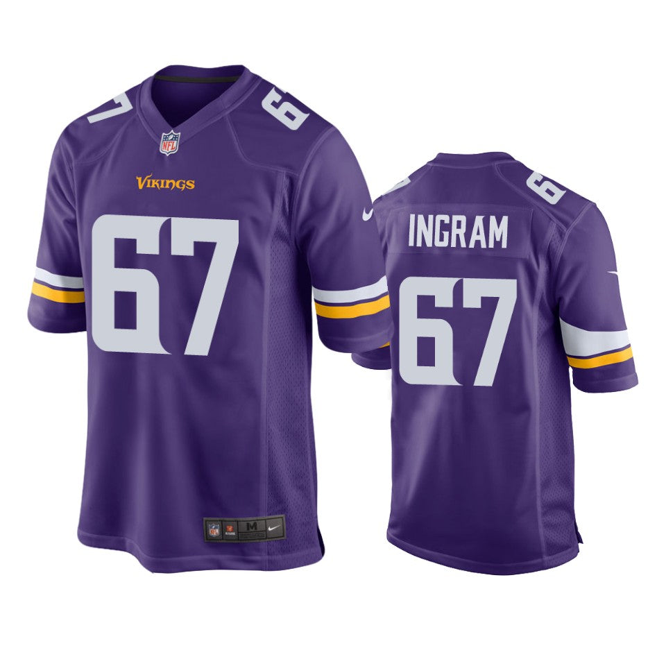 Men’s Minnesota Vikings #67 Ed Ingram Nike Purple Vapor Untouchable Limited Jersey