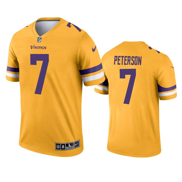 Men’s Minnesota Vikings #7 Patrick Peterson Nike Gold Inverted Limited Jersey