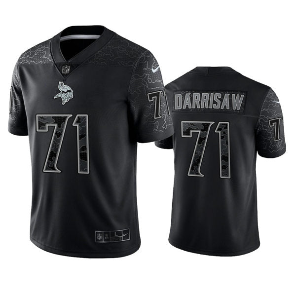 Men’s Minnesota Vikings #71 Christian Darrisaw Black Reflective Limited Jersey