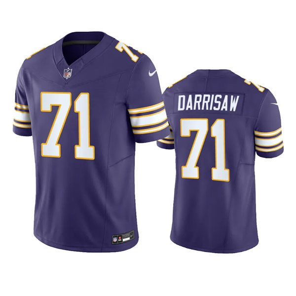 Men’s Minnesota Vikings #71 Christian Darrisaw Purple Classic F.U.S.E. Limited Jersey