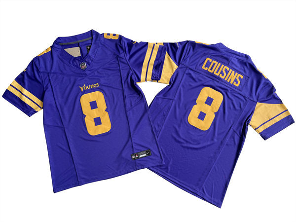 Men’s Minnesota Vikings #8 Kirk Cousins Nike Purple Color Rush 2023 F.U.S.E. Vapor Limited Jersey