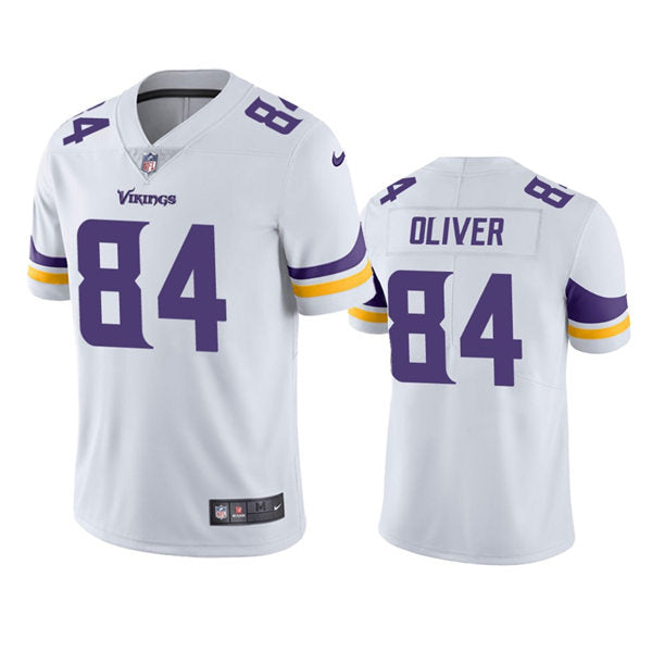 Men’s Minnesota Vikings #84 Josh Oliver Nike White Vapor Untouchable Limited Palyer Jersey