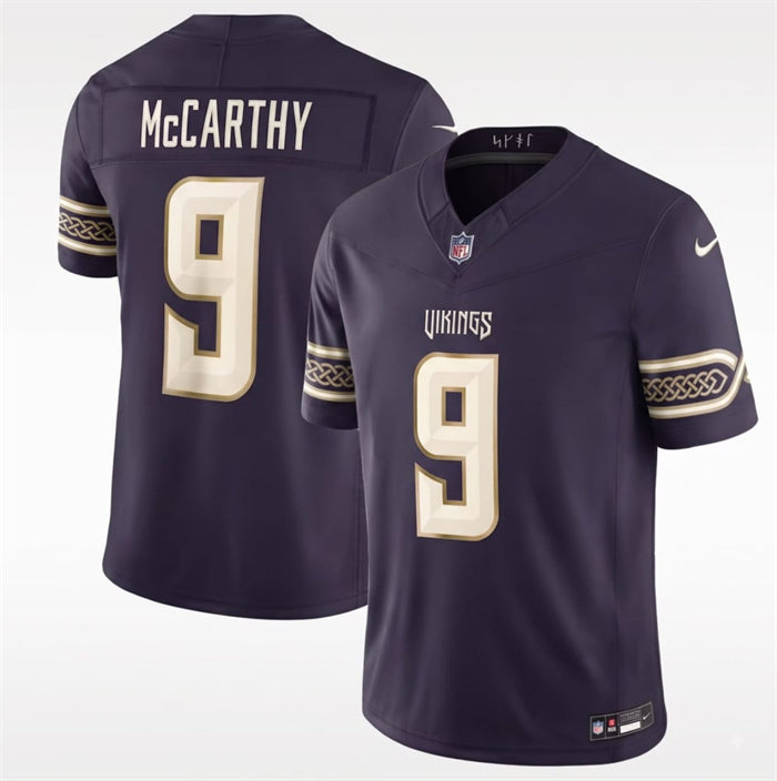 Men’s Minnesota Vikings #9 J.J. McCarthy Deep Purple 2026 F.U.S.E. Rivalries Collection Limited Stitched Football Jersey